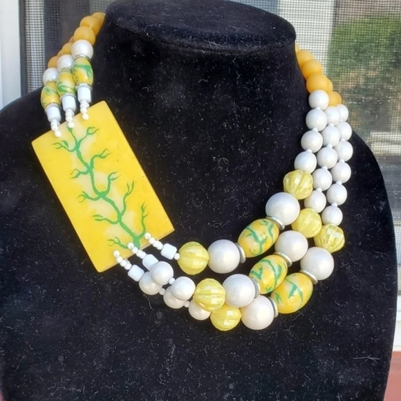 Vintage Triple Strand‎  Artisan Necklace - Picture 3 of 9